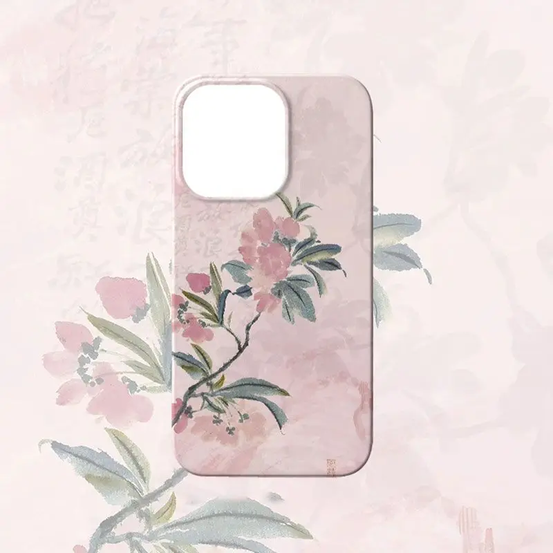 For Pink Peach Blossom Iphone 15 Phone Case 14 Iphone Phone Case Ancient Style 13 Chinese Style 12/11 New Chinese Style Xr/8p