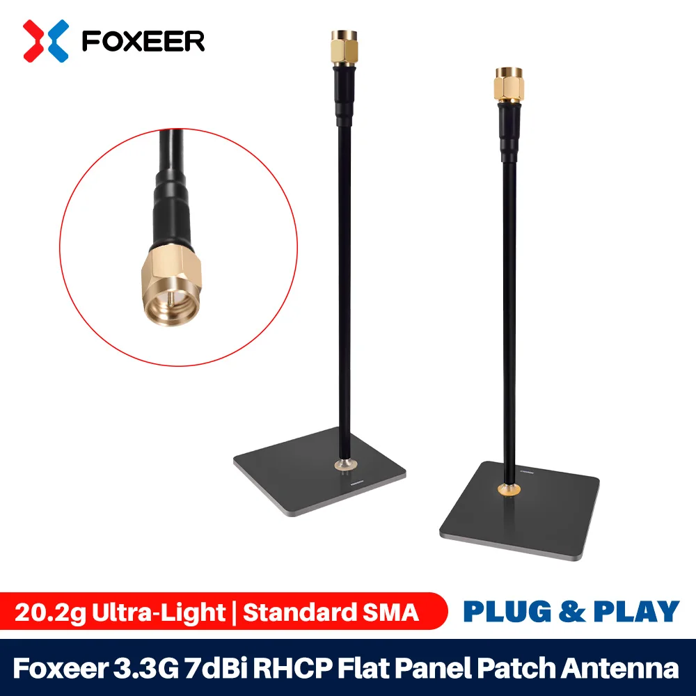 Foxeer 3.3G 7dBi RHCP Patch Antenna SMA Connector for FPV Racing Drone