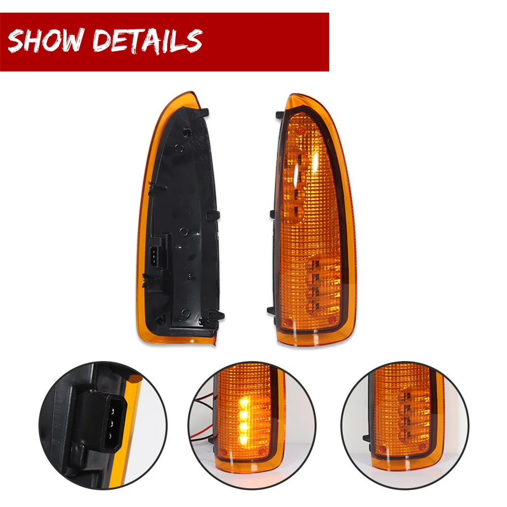 Amber LED Car Side Mirror Turn Signal Marker Lights For Ford F-250 F-350 F-450 Super Duty 2003-2007 For Ford Excursion 2000-2005