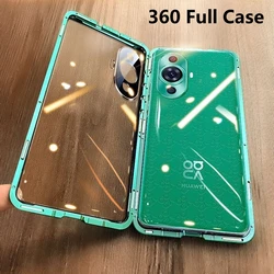 360 Full Case For Huawei Nova 11 10 SE 9 12 Pro Double Sided Magnetic Adsorption Metal Capa Tempering Glass Clear Phone Cover