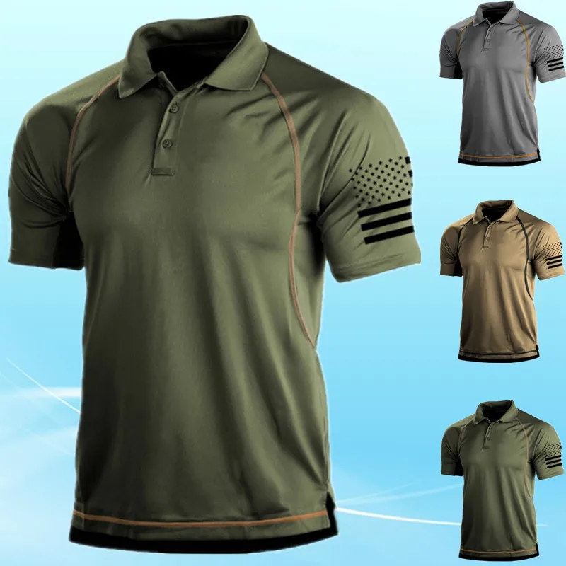 Summer Men's T-Shirt Outdoor Loose Lapel Short Sleeve Sweatshirt PoloT-Shirt