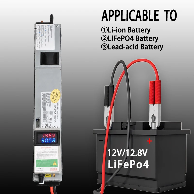 12v 14.6V 50A 40A 20A Adjustable Charger for 12.8v lifepo4 Lithium Iron Phosphate, Lithium Lead Acid Battery 3-15v 2-50a Charger