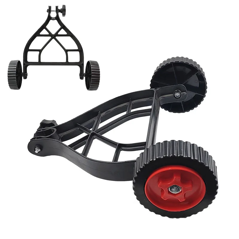 Weed Trimmer Support Wheels Grass Trimmer Support Wheel Attachment Universal Adjustable with Protective Cover Grass Cutter Parts