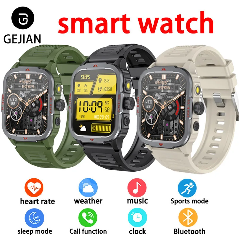 

GEJIAN мужские новые умные часы 1,83 дюйма мониторинг сердечного ритма и здоровья встроенные несколько спортивных режимов уличные часы Android iOS