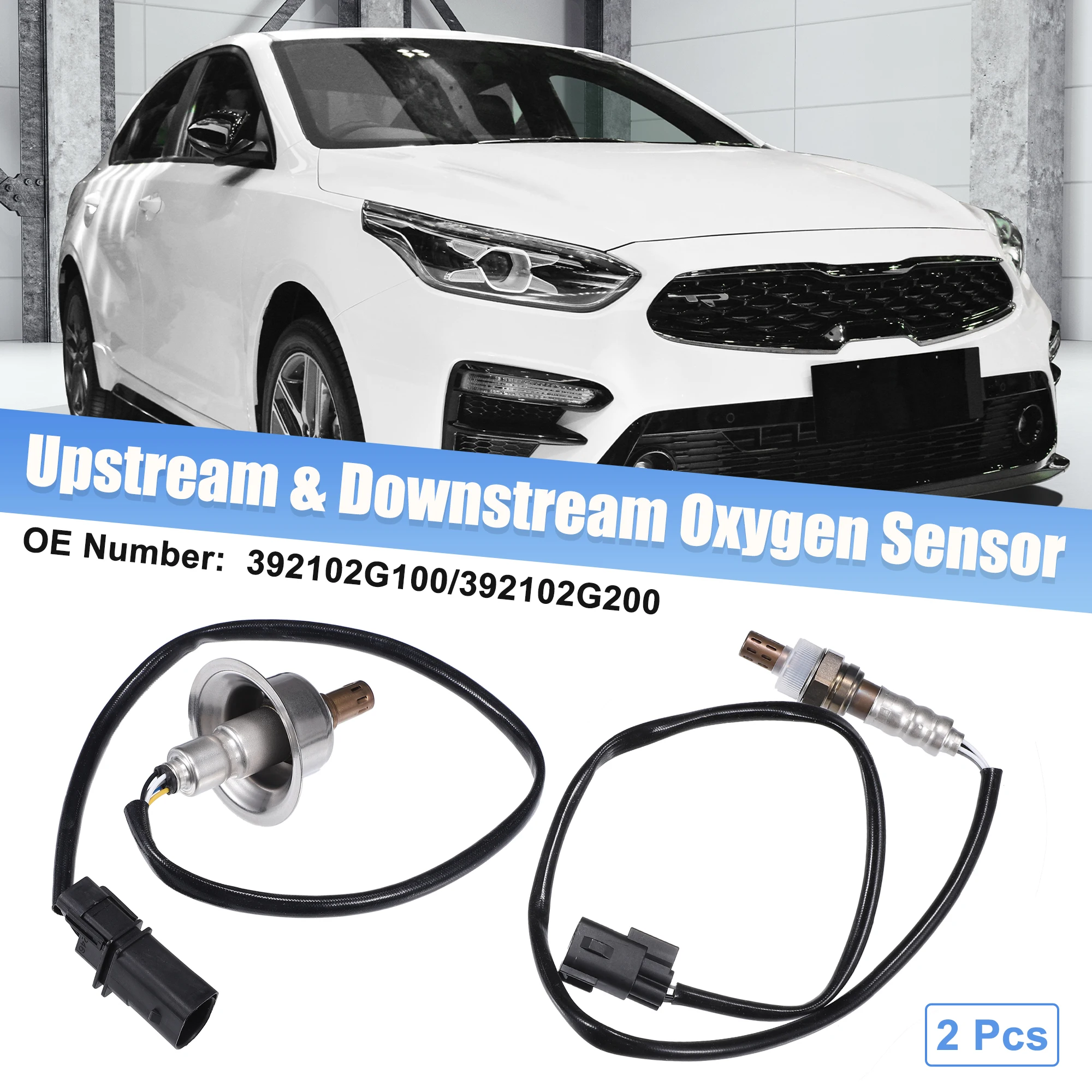 X Autohaux 2PCS Upstream Downstream O2 Oxygen Sensor for Hyundai Santa Fe Sport 2013-2016 2.4L L4 392102G100 392102G200