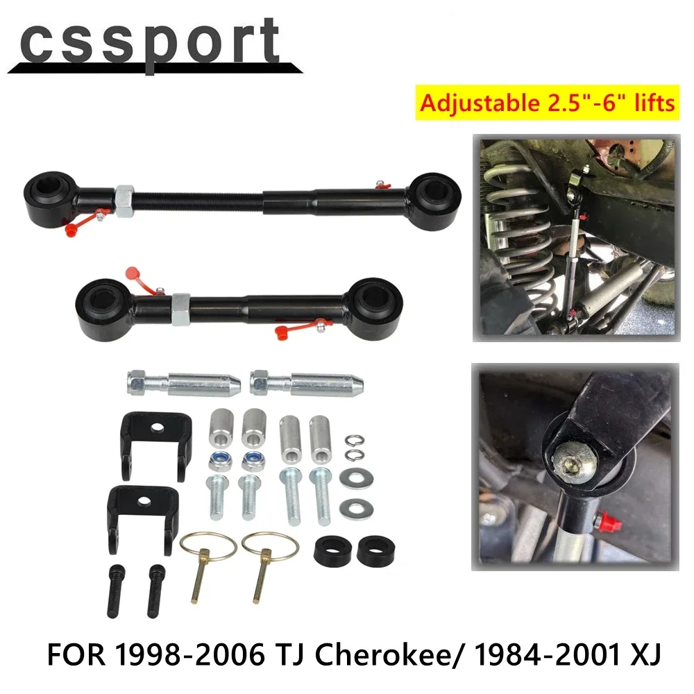 

Front SwayBar Quick Disconnect Adjustable 2.5-6" Lifts For Wrangler 1998-2006 TJ Cherokee 1984-2001 XJ