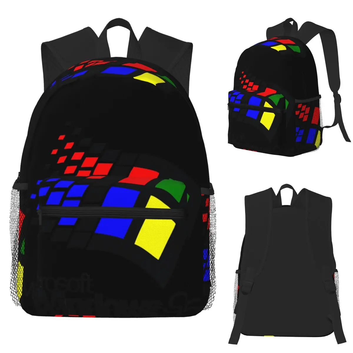 

Windows 95 Logo Student Backpack School Bag Hiking Travel Daypack for Men Women Fashion Bookbag Shoulder Bags
