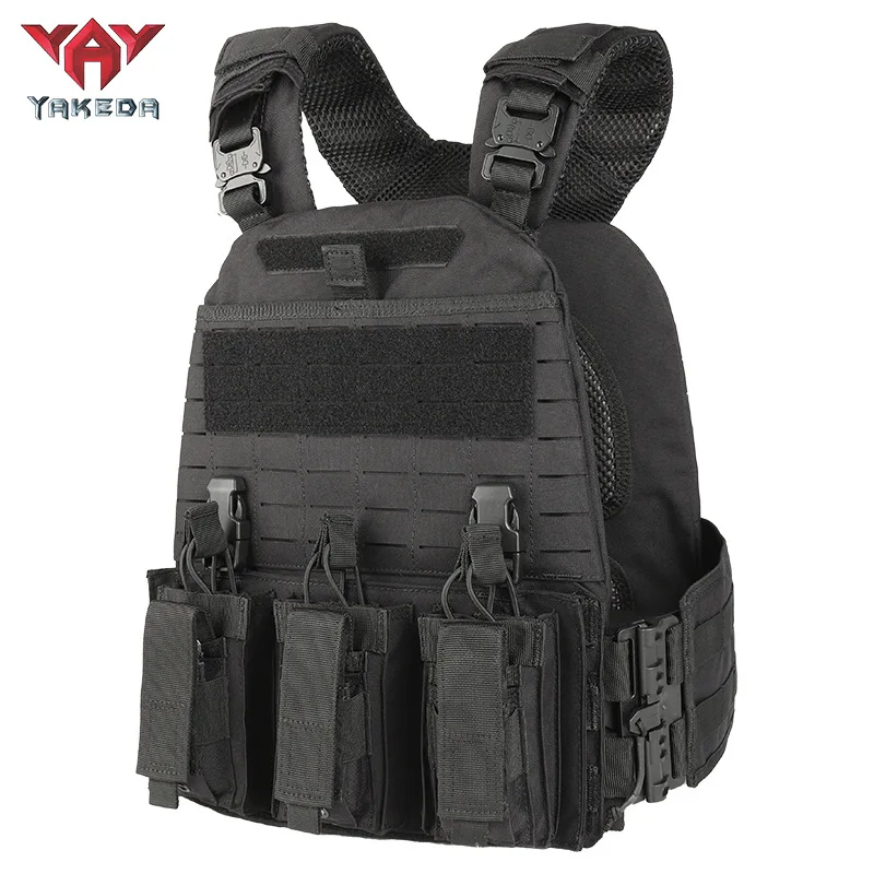 YAKEDA Tactical Vest 500D Nylon Multifunctional Vest Camouflage Combat Protective Vest Adventure CS Combat Training Equipment