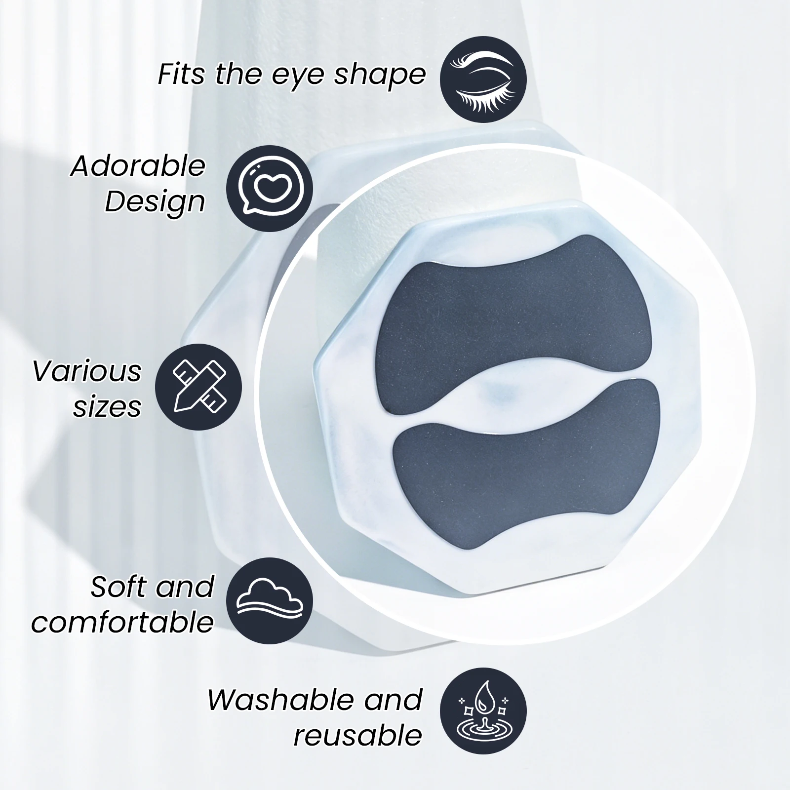 Libeauty Wiederverwendbare 2 Stück Augenpads Silikon Streifen Lash Lift Schild Wimpernverlängerung Super Sticky Under Eye Gel Patch Beauty Tool – Detail 5