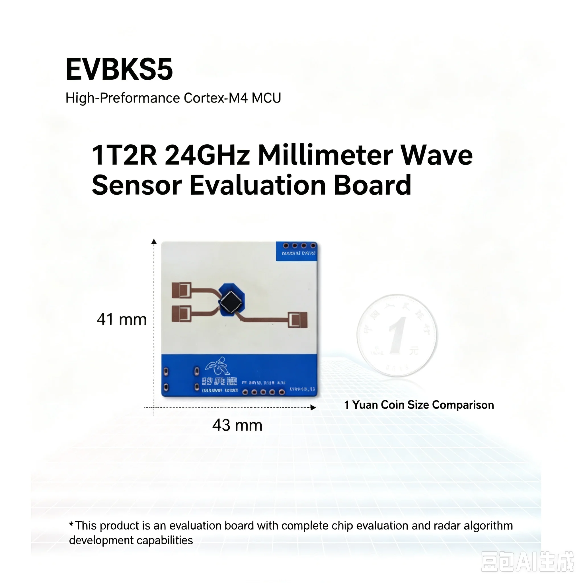 1pcs EVBKS5 Silicon Micro Evaluation Board 1T2R 24G Millimeter-Wave Radar Sensor