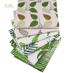 Chainho,Green Leaves Series,Printed Cotton Linen Fabric For DIY Quilting &Sewing Sofa,Table Clothes,Curtain,Bag,Cushion Material