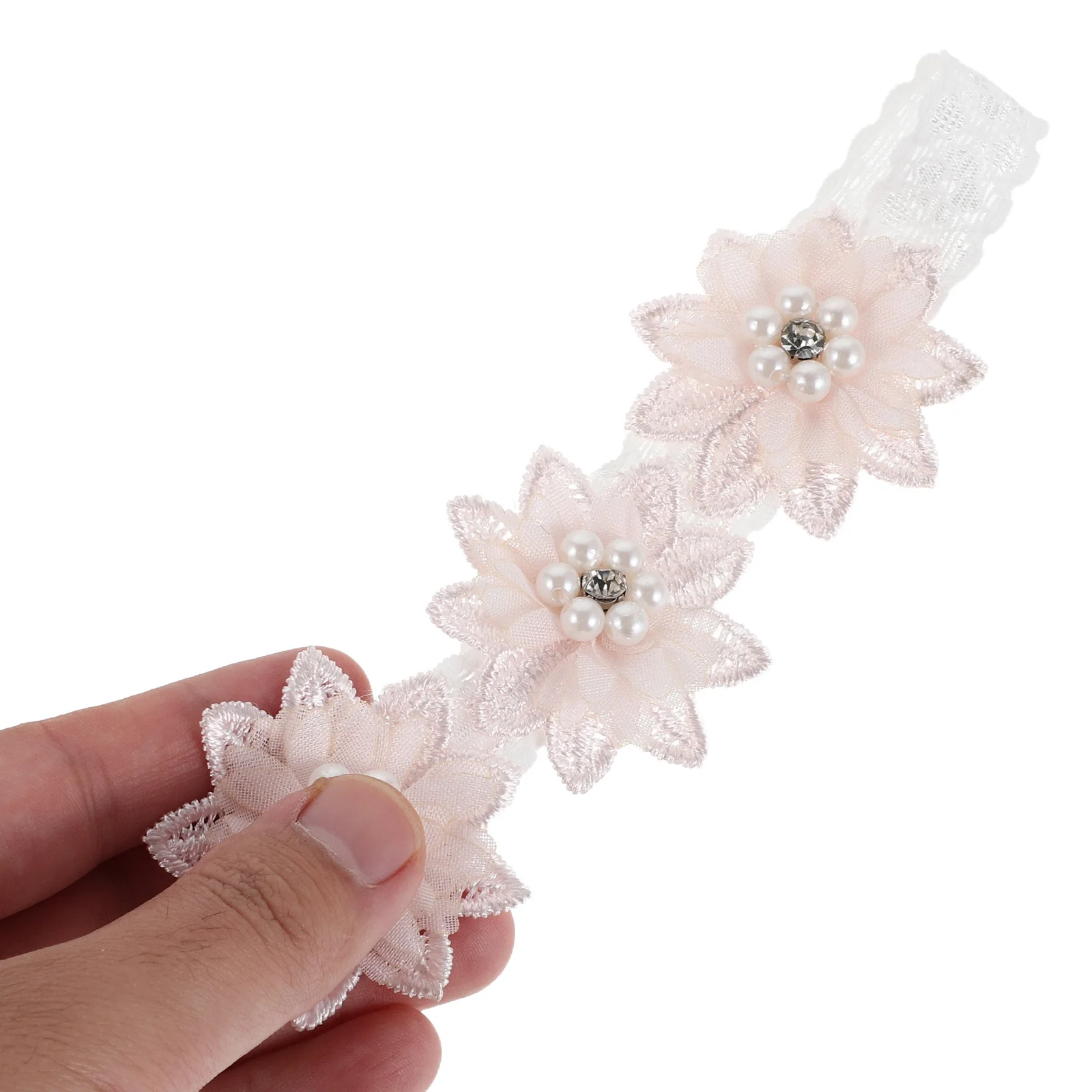 

5pcs Baby Girl Headbands Newborn Floral Hair Bands Elastic Pearl Flower Decor Toddler Stretchy Headband For Parties Daily Wear