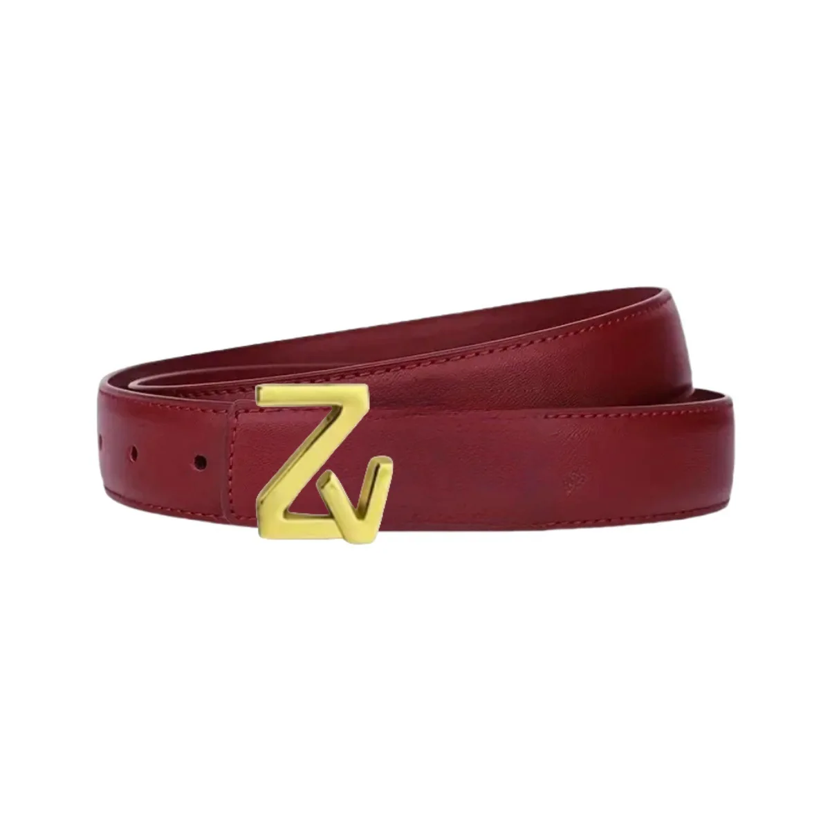 Chic Women Thin Waist Belt Classic Gold Hollow Hardware Buckle Waistband Daily Decor Strap For Jeans Skirt Office Casual Street