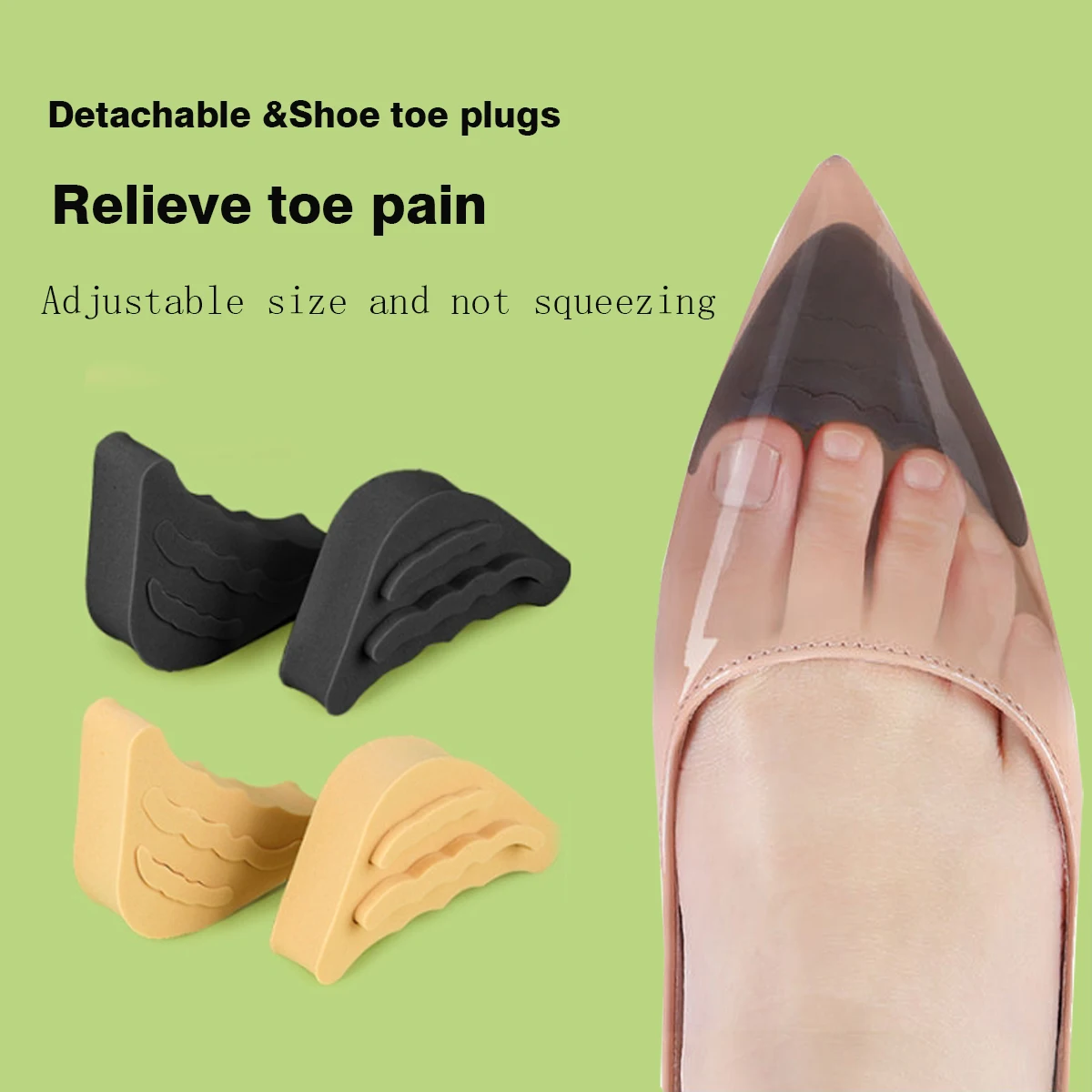 Toe Inserts Shoe Filler for Shoes Too Big, Adjustable Shoe Fillers Reusable Shoe Plugs Shoe Inserts for Women Men Unisex 1 pairs