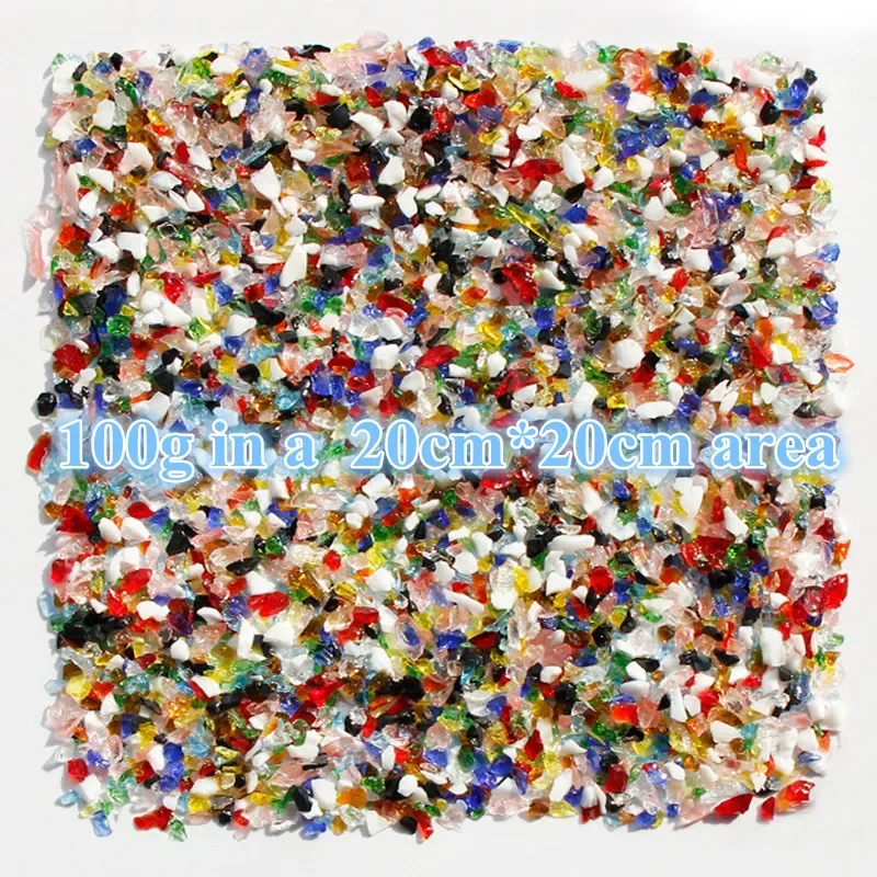 4oz/113g Colorful Glass Sand Mosaic Tiles Glass Fragment Mosaic Making Tile DIY Crafts Materials Fillers of Fish Tank Bottom