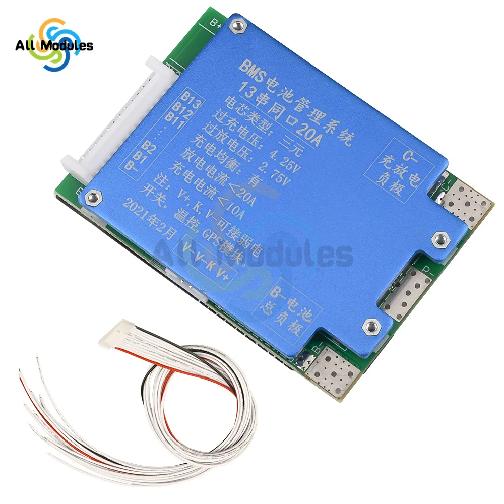 BMS 10S 13S 36V 48V 40A 35A 30A 20A 15A Li-ion Lithium Battery Charger Protection Board Battery BMS Battery Balancer For E-bike