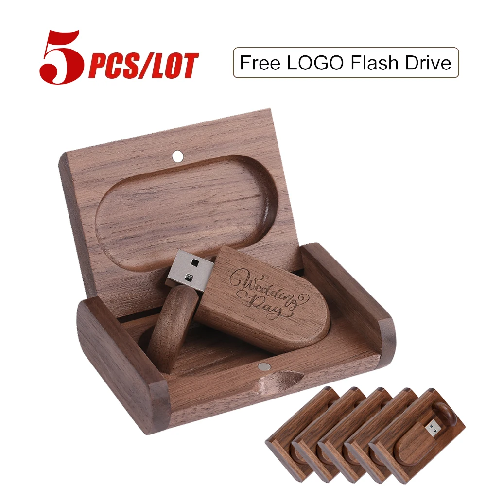 5PCS/LOT Wooden USB Flash Drive 128GB Pen Drive 64GB High Speed Maple U Disk 32GB 16GB 8GB Memory Stick Free Custom LOGO