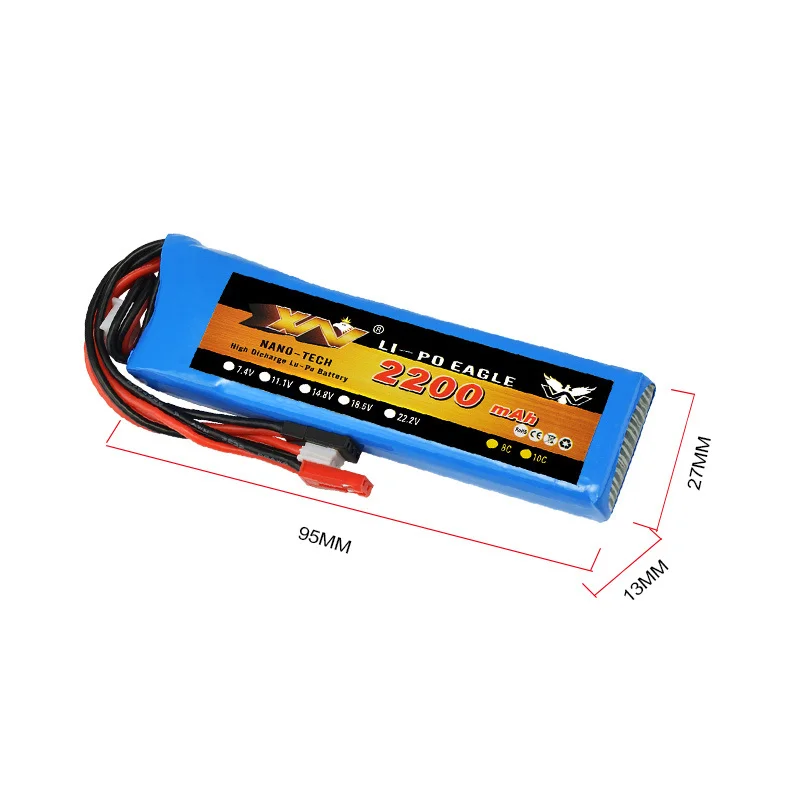 2S 7.4V 2200mah 8C Lipo Battery For Futaba T6J T8FG 12FG Transmitter Accessories Radio Remote Control Rechaargeable 7.4V Battery