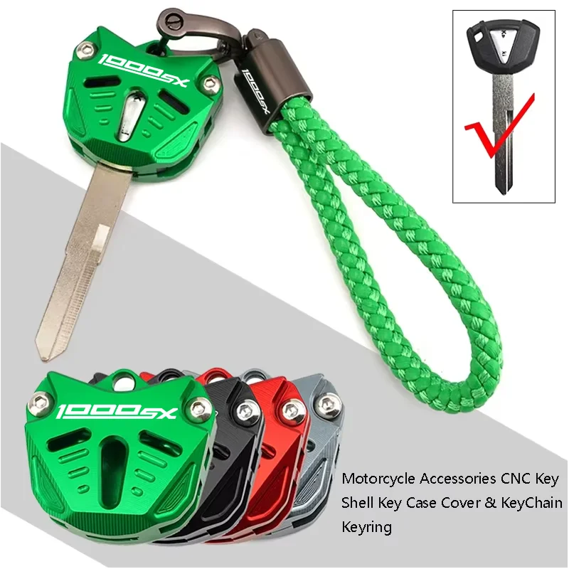 

CNC Motorcycle Key Shell Case Cover for Kawasaki Z1000 SX Z1000SX Z1000-SX Z1000 SX Keychain Keyring Z 1000SX