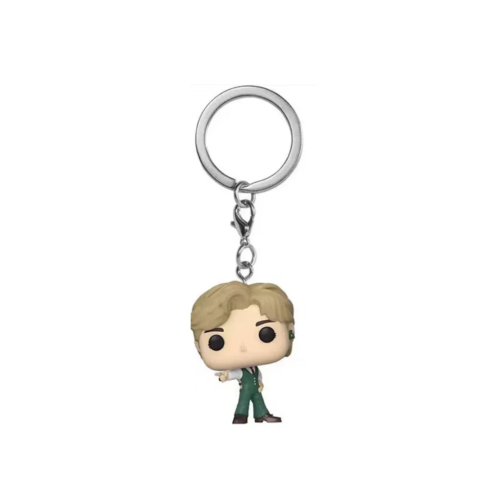 جيب المفاتيح لعبة فريق الرجال RM SUGA JUNG KOOK JIMIN Jin V J-HOPE جيب المفاتيح الفينيل الشكل جمع اللعب