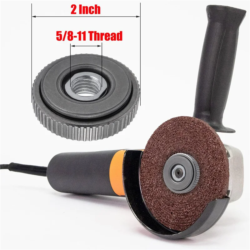 ABRS-2Pcs 5/8 Inch-11 Grinder Nut,Quick Release Angle Grinder Flange Nut Grinder Locking Nut For Angle Grinder