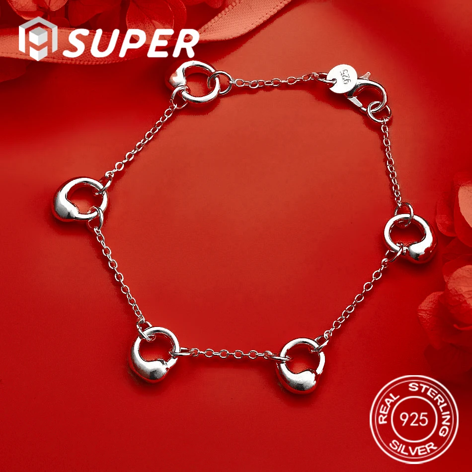 

ALISuper 925 sterling silver exquisite round bracelet fashionable women's gift accessories party jewelry