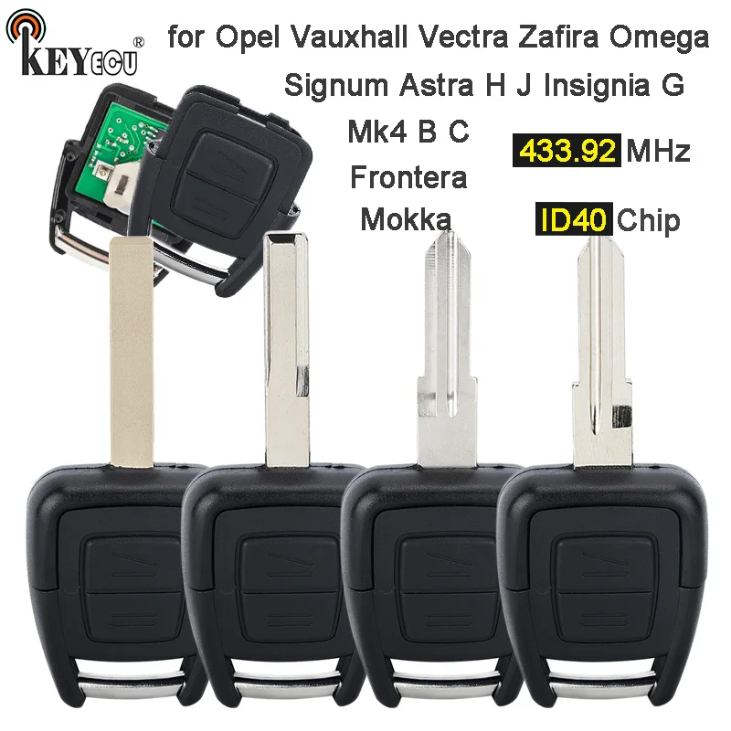 

Дистанционный ключ KEYECU с чипом ID40 433,92 МГц, брелок для Opel Vauxhall, Vectra, Zafira, Omega, Signum, Astra H, J, Insignia G, Mk4, Mokka fe