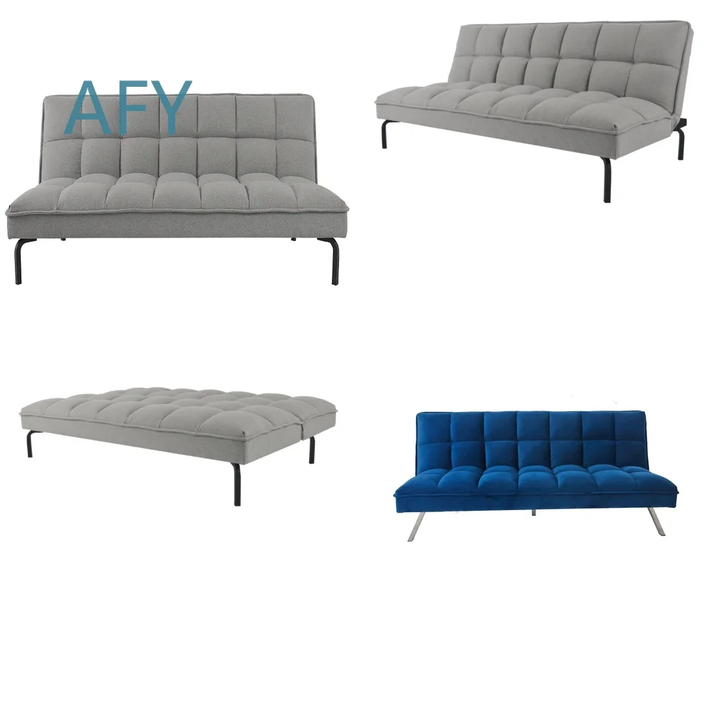 Nisco Tufted Convertible Sofa Futon for Modern Living Room Fabric Sofa Bed for Small Spaces Apartment Dorm Room Multi
