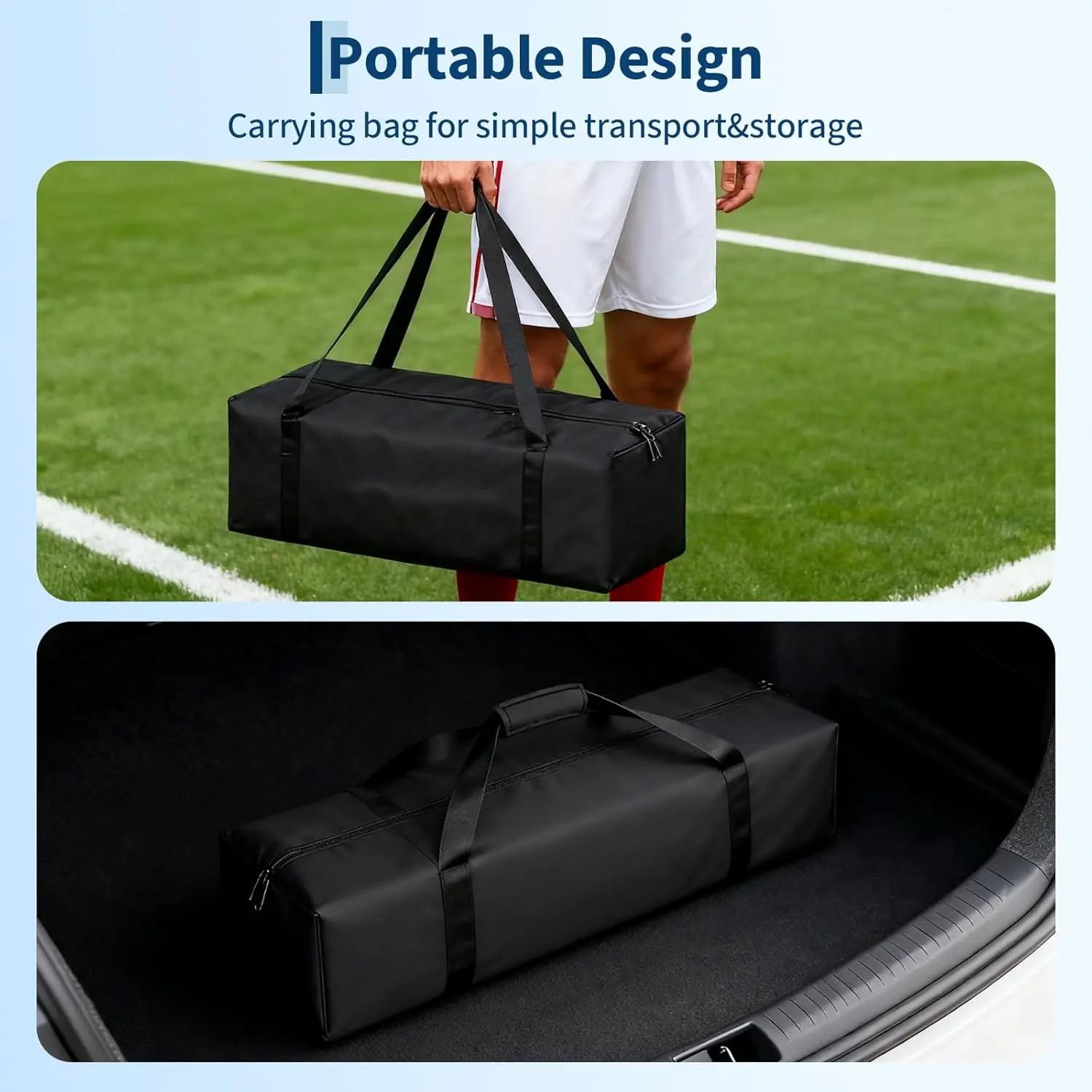 Портативные футбольные ворота 6X4 футов на заднем дворе — сверхпрочная футбольная сетка со стальным каркасом и надземными кольями, всепогодные тренировки и детские игры