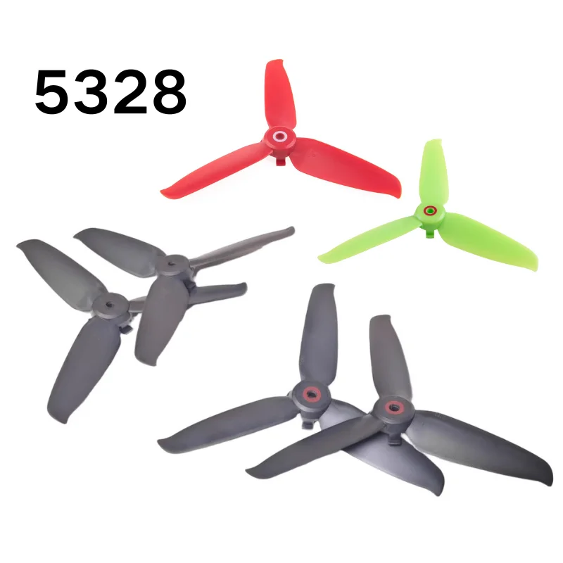 5328 Puntelli da 5.3 pollici 3 pale Dronetech Elica CW CCW per DJI FPV Stile libero RC Multirotore Droni Parti di montaggio 4mm PC 4 paia/8 pezzi