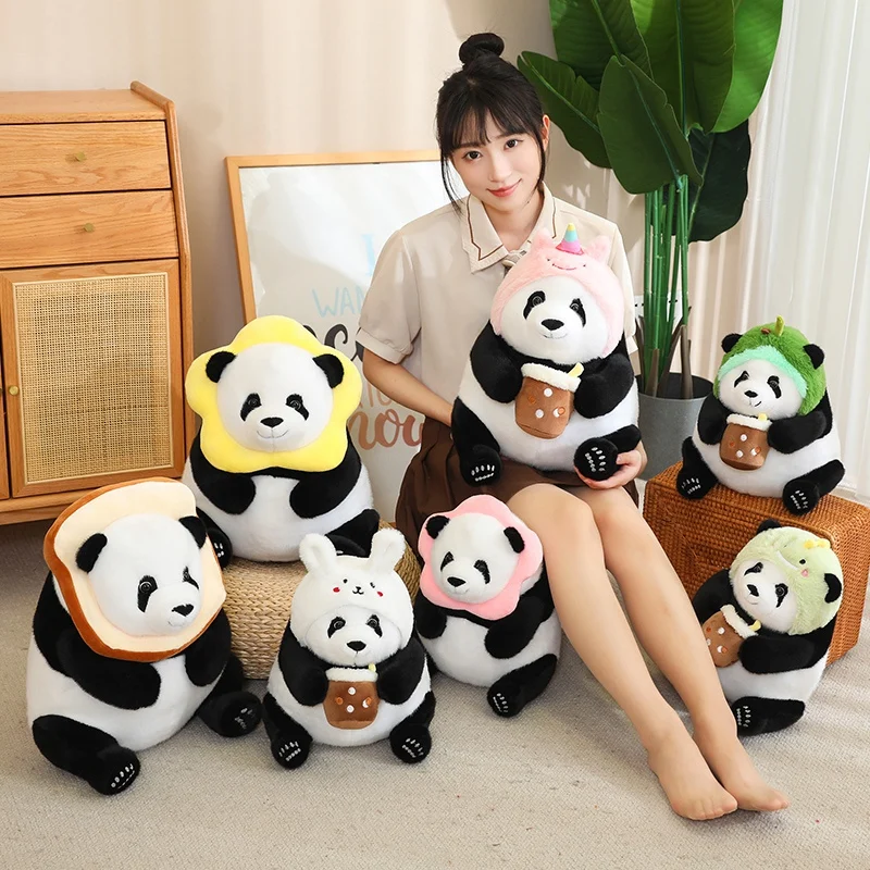 Kawaii Panda Pluszowa Zabawka Urocza Gigantyczna Panda Obróć Dinozaur Królik Jednorożec Wypchana Lalka Miękka Kreskówka Zwierzę Prezent Urodzinowy