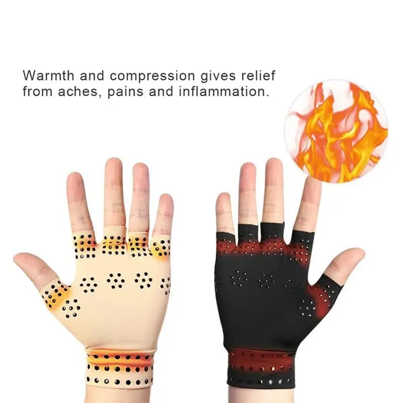 【SPECIAL】Fingerless Compression Gloves 2 Pairs Anti-Arthritis Magnetic Drainage Hand Therapy Joints Pain Relief Heal - view 3