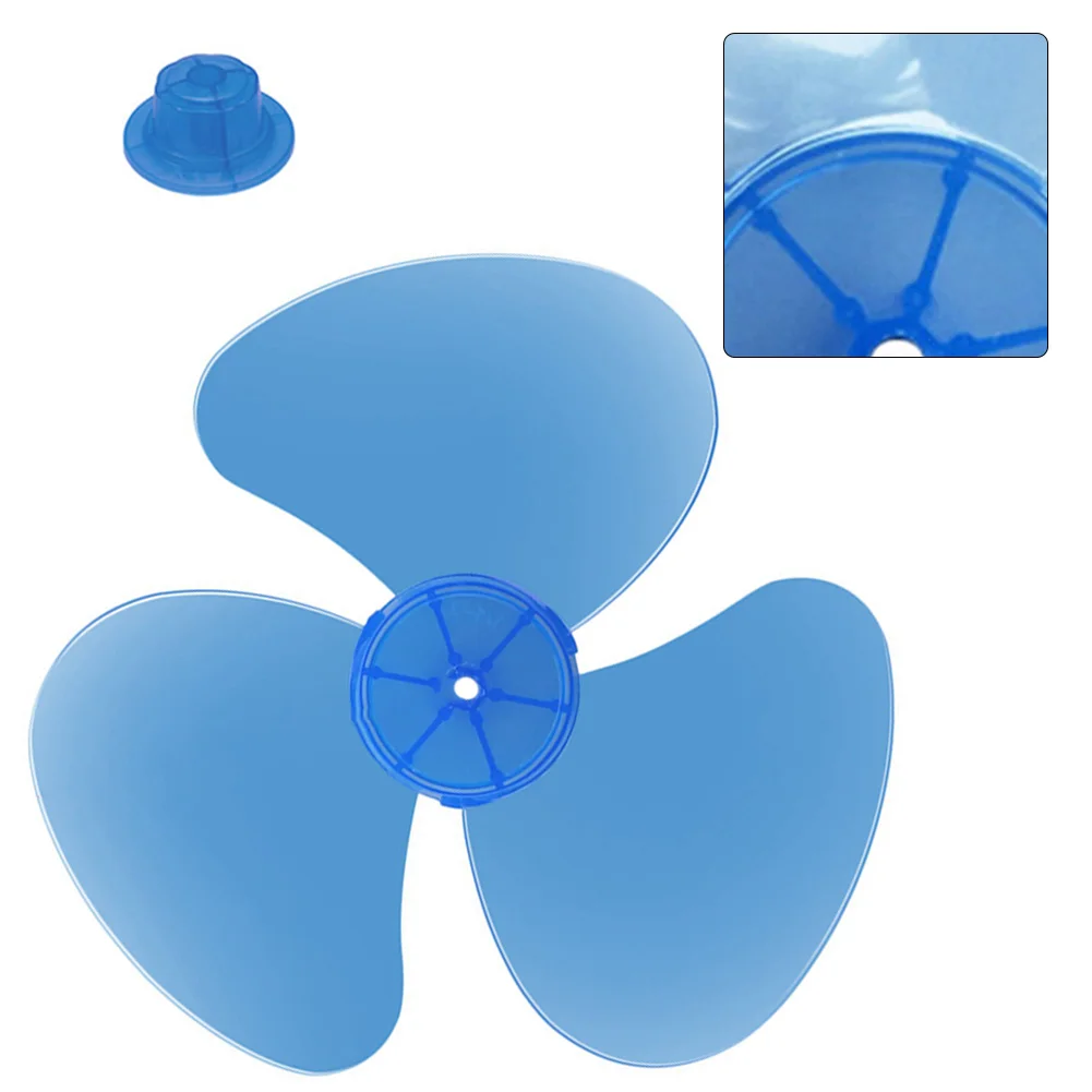 12inch Fan Blade 3 Leaves Plastic Fan Blade For Trefoil Stand Desk Fan Fanner Leaves Blue With Nut Cover Electric Fan Accessorie