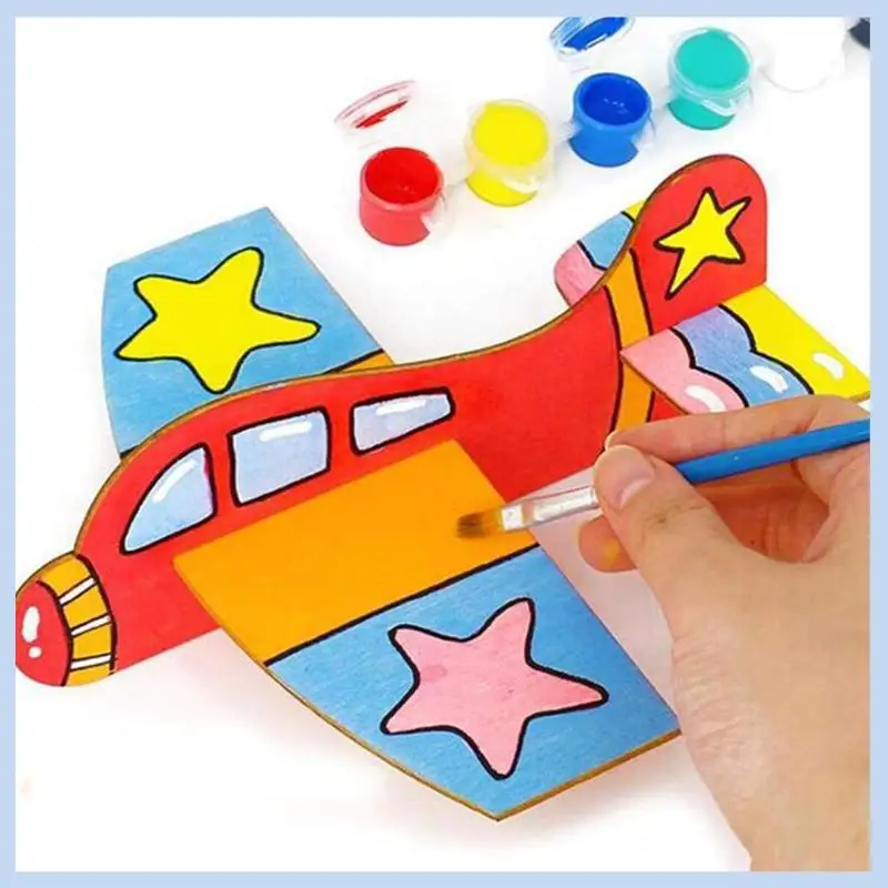 MLGB-4PCS Blank Wood Aircraft Assemble Plane Toy Balsa Airplanes Assemble Airplane Toys Airplane Model Kids Airplane Toys