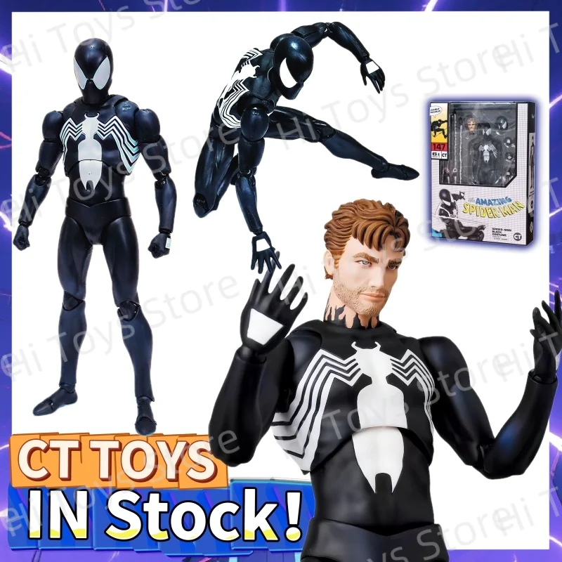 Nuovi giocattoli Ct Spiderman Figura Mafex 147 Abito nero simbiotico Venom L'incredibile Spider-man Anime Action Figure Regali Giocattoli In magazzino