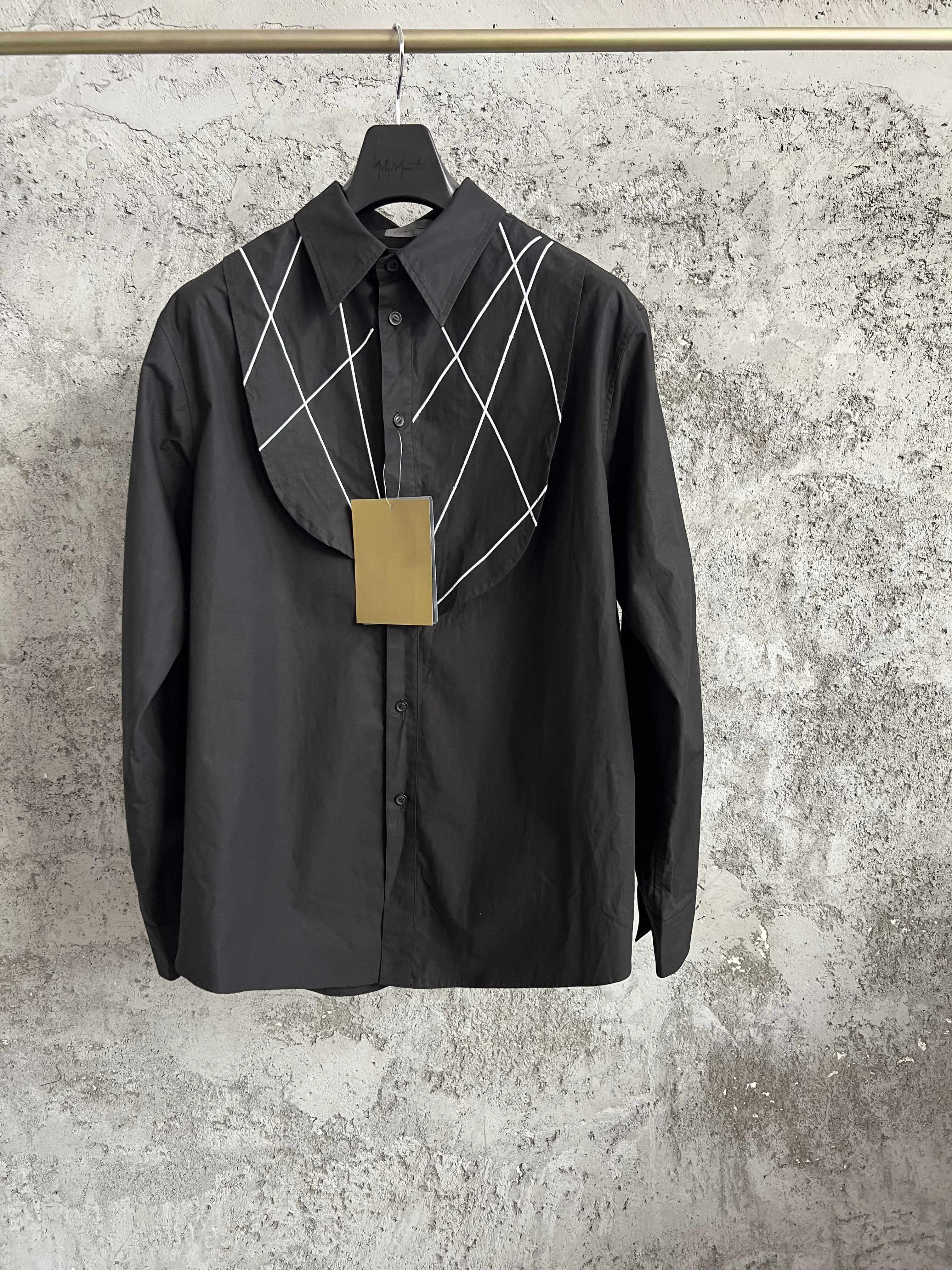 Original white ray artistic long-sleeved shirt, loose and casual, the same style as the designer brand