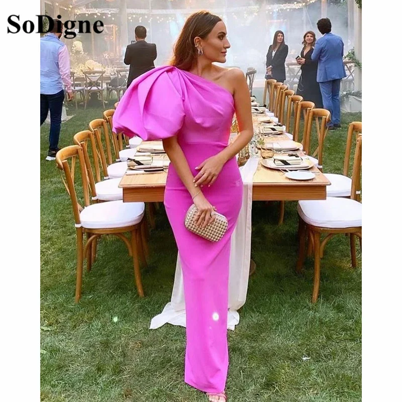 SoDigne Purple Mermaid Evening Dresses 2023 Robe De Soirée One Shoulder Slim Fit Formal Party Dress For Women Abendkleider