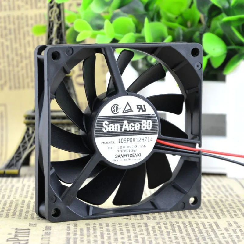 109P0812H714 8015 12V 0.2A 8cm Cpu Double Ball Mute Fan