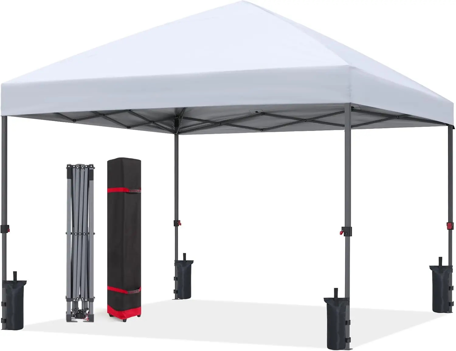 

ABCCANOPY Pop Up Canopy - 10x10 Outdoor Patio Portable Canopy Tent with 4 Weight Bags (White)