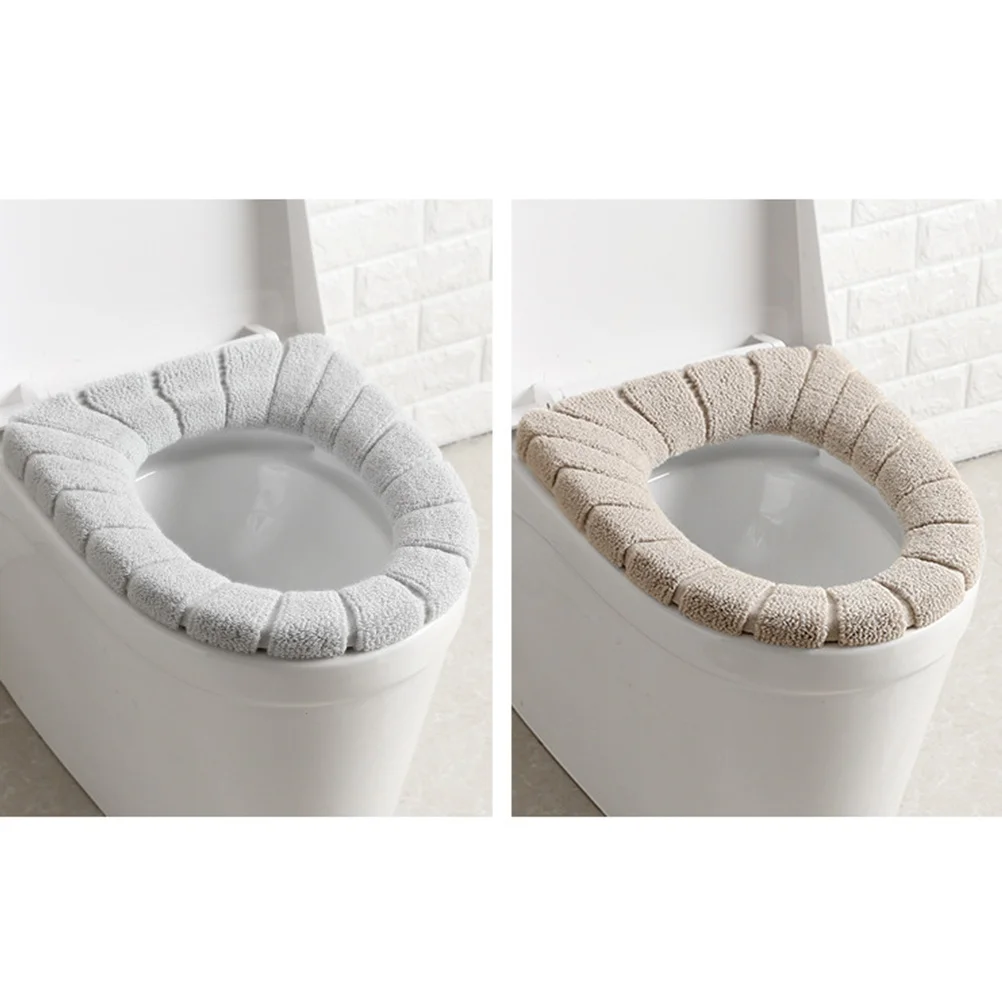 

3Pcs Washable Toilet Seat Cover Warm Elastic Stretchable Pads Universal Fit Comfy Bathroom Accessory Toilet Seat Cover