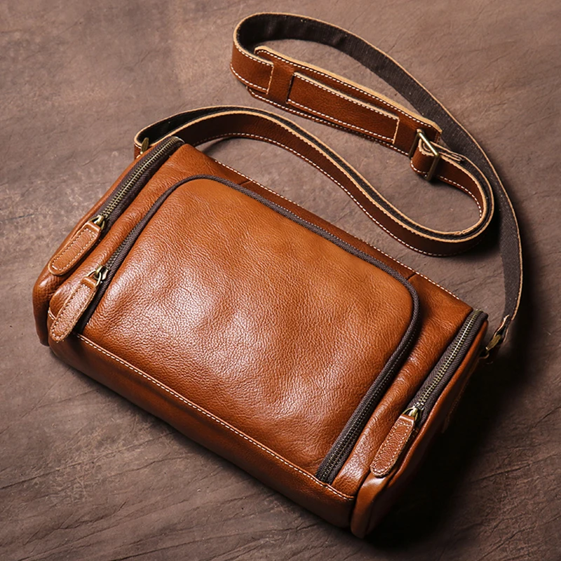 Guro Hogere Kwaliteit Echt Lederen Schoudertas Heren Feest Deluxe Crossbody Vintage Top Koeienhuid Messenger Tas Met Meerdere Compartimenten