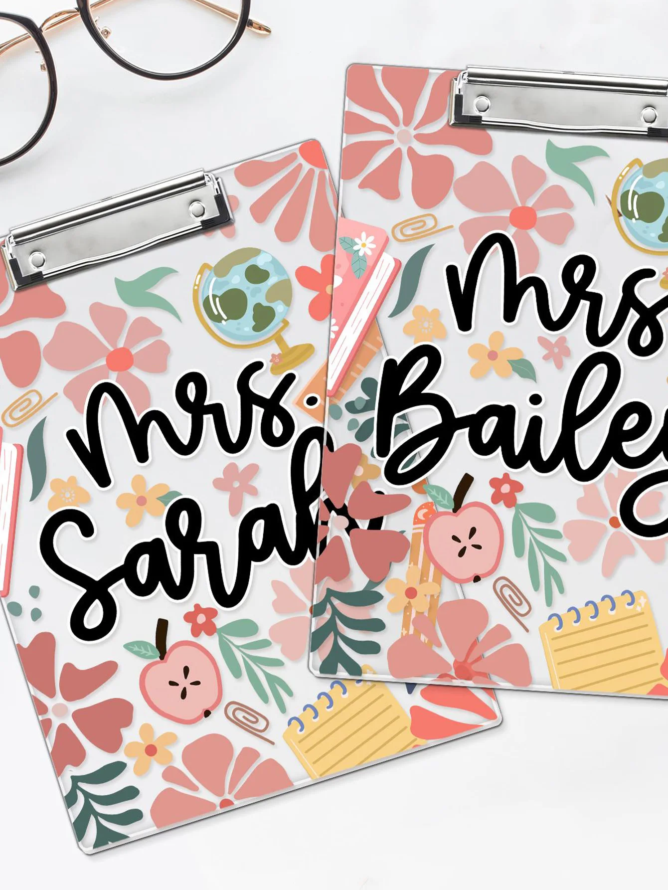 Папка на заказ 1 шт. - персонализированная прозрачная подсолнух из ПММА, яркое веселье, имя и название с лазерной гравировкой, уникальные подарки для подростков