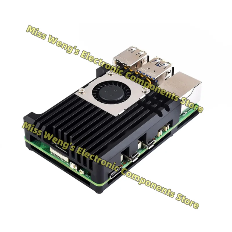 Raspberry Pi 5th generation aluminum alloy heat dissipation metal shell radial blower with fan PI5-CASE-H