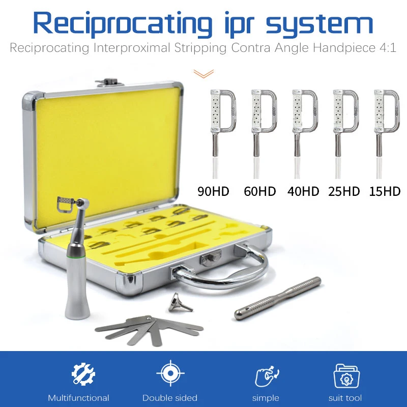 Dental IPR System Orthodontic Interproximal Enamel Reduction Reciprocating Kit With 4:1 Contra Angle Autoclavable Strips