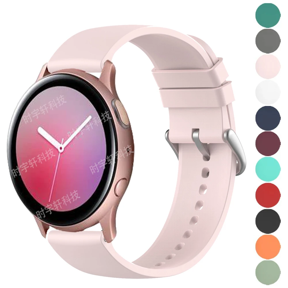 20mm Silicone Strap For Samsung Galaxy Watch 6 5 4 40mm/44mm Classic 43mm/47mm Active Watchband For Huawei Watch GT2 /GT3 42mm