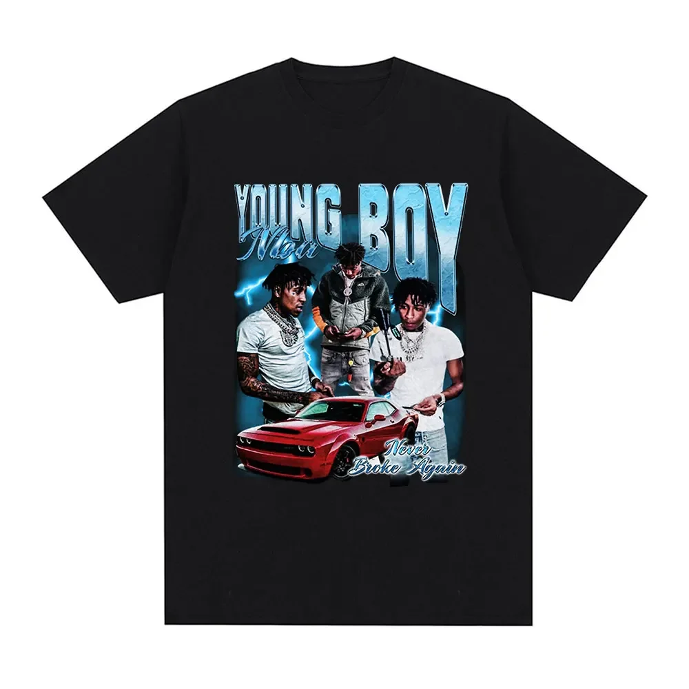 Rapper YoungBoy Never Broke Again T Shirt High Quality Aesthetics Short Sleeves Oversized T-shirt Men Hip Hop Vintage T Shirts