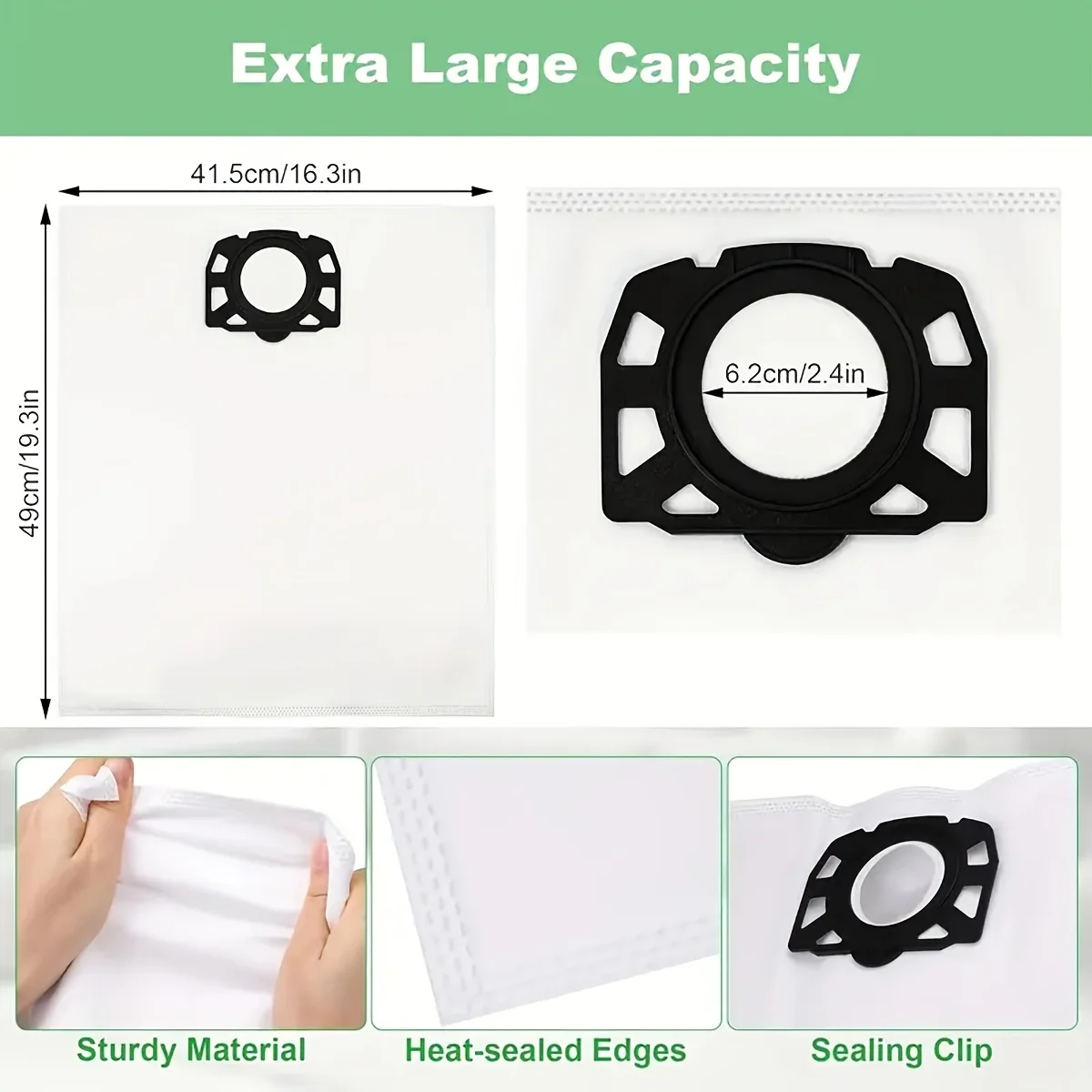 4pcs Extra Large Vacuum Dust Bags Replacement For Karcher WD2 WD3 KWD3 SE4002 Vacuum Cleaner Parts Accessories