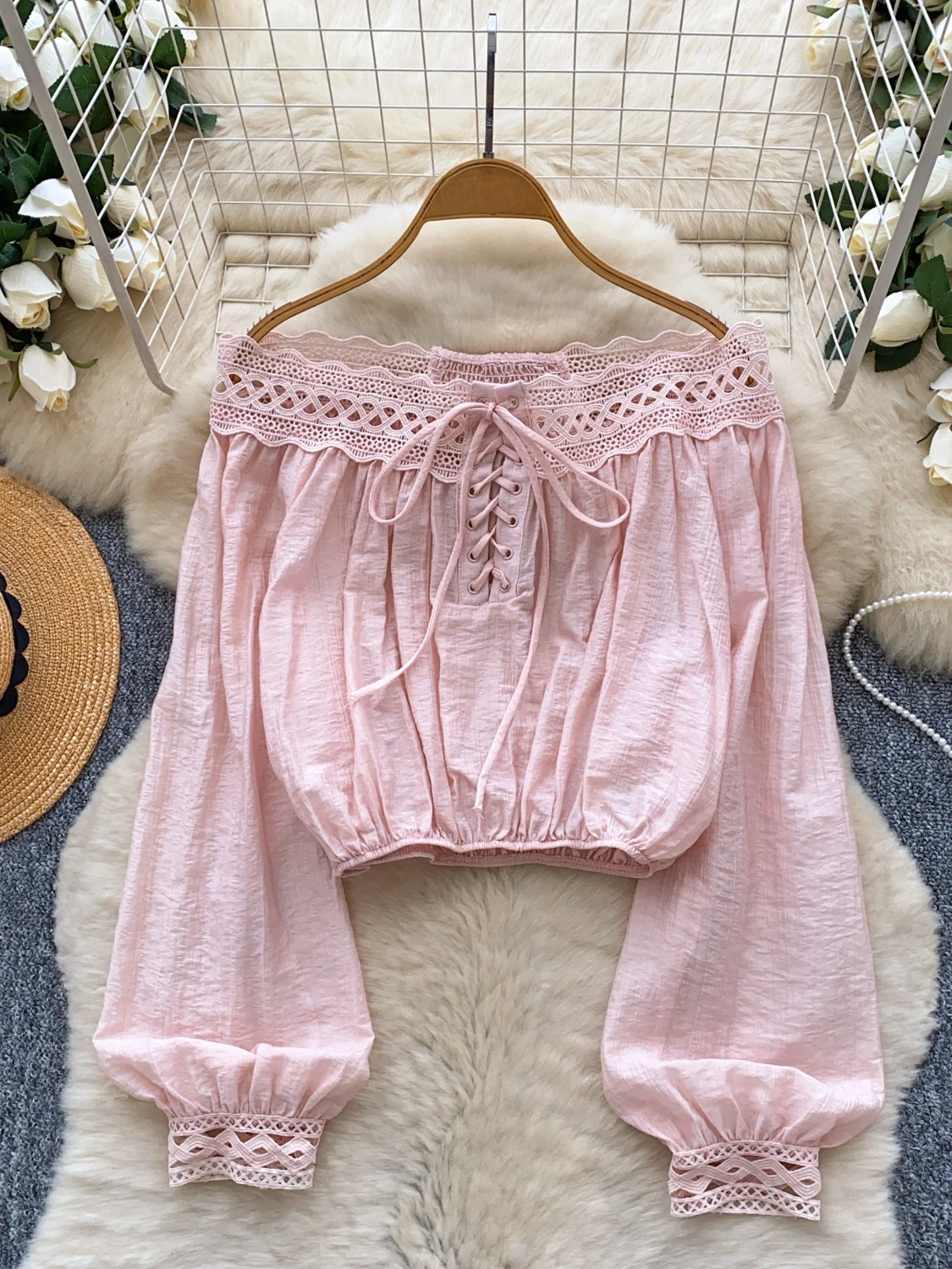 

Faionable Lace ort Svel irt Женский длинный све с дизайном на одно плечо Осенний модный дышащий полиэфирное волокно