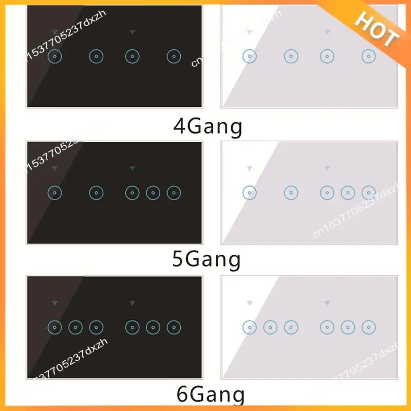

A43M Wi-Fi умный настенный выключатель света 10A стеклянная сенсорная панель беспроводной доступа беспроводной пульт дистанционного управления