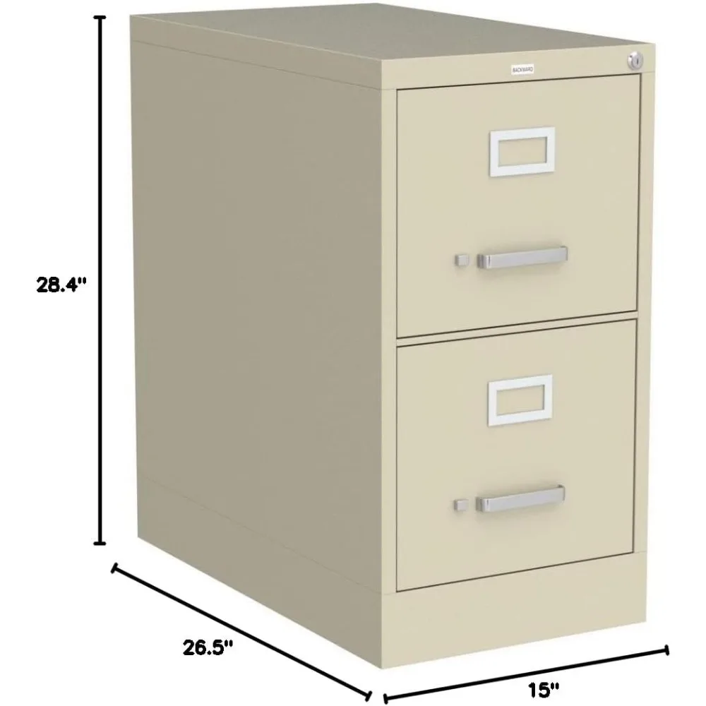 2-Drawer Vertical File with Lock, 15 by 26-1/2 by 28-3/8-Inch, Putty